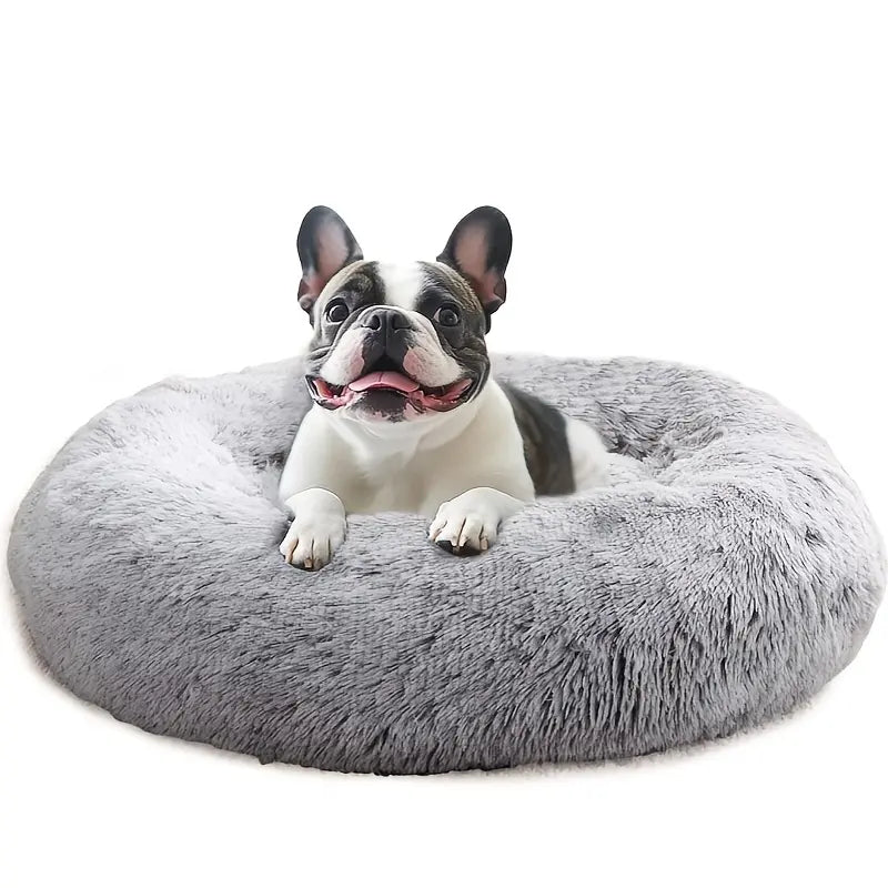 Round Pet Bed for Large Dogs & Cats Super Soft Plush Dog House Winter Warm Sleeping Comfortable Calming Bed for Medium Breeds