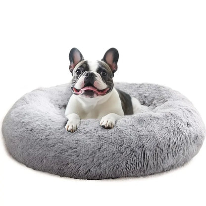 Round Pet Bed for Large Dogs & Cats Super Soft Plush Dog House Winter Warm Sleeping Comfortable Calming Bed for Medium Breeds