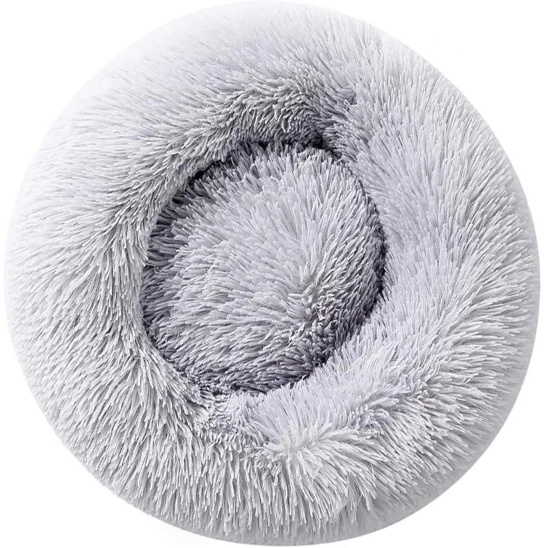 Round Pet Bed for Large Dogs & Cats Super Soft Plush Dog House Winter Warm Sleeping Comfortable Calming Bed for Medium Breeds