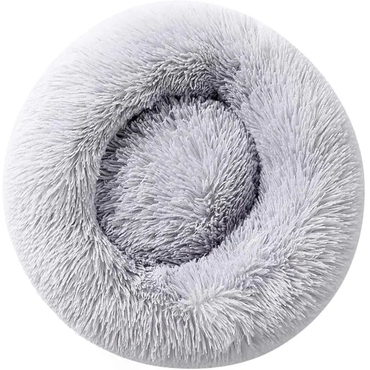 Round Pet Bed for Large Dogs & Cats Super Soft Plush Dog House Winter Warm Sleeping Comfortable Calming Bed for Medium Breeds
