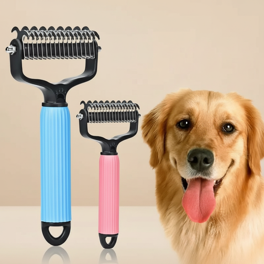 Double-Sided Pet Detangling Comb - Removes Knots & Loose Hair