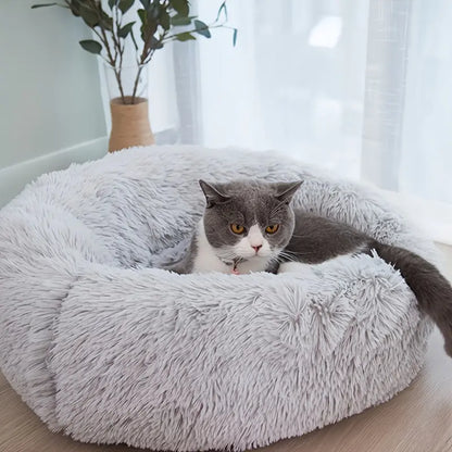 Round Pet Bed for Large Dogs & Cats Super Soft Plush Dog House Winter Warm Sleeping Comfortable Calming Bed for Medium Breeds